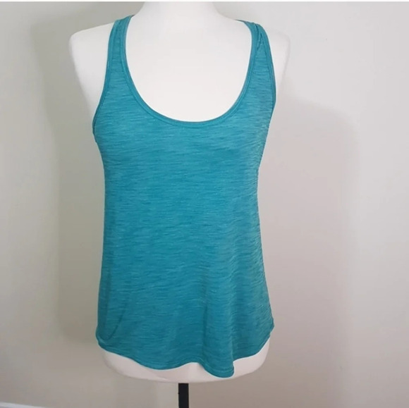 lululemon our sport roushed racer back heathered teal green lightweight tank top - Picture 3 of 7